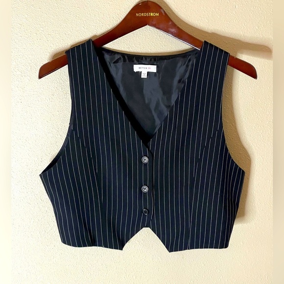 Pinstriped Button-Down Vest - Picture 2 of 4